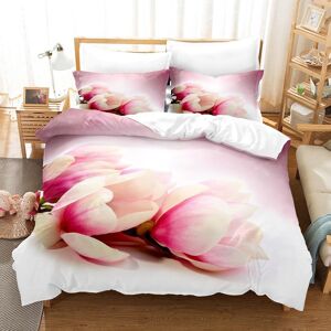 Parure De Lit Avec Housse De Couette Et Taie D'oreiller Pour Chambre ¿¿ Coucher, Motif Floral Rose Et Violet, Motif Floral, Pour Filles Et Femmes, Housse De Couette En Microfibre Do - Publicité