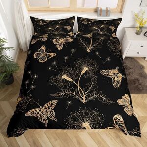 Parure De Lit Avec Housse De Couette Et Taie D'oreiller, Motif Papillon Violet, King Size, Pour Filles, Bleu Dor¿¿, Galaxie ¿¿Toil¿¿E, D¿¿Coration De Chambre De Femme, Style Boh¿¿Me, Aq - Publicité