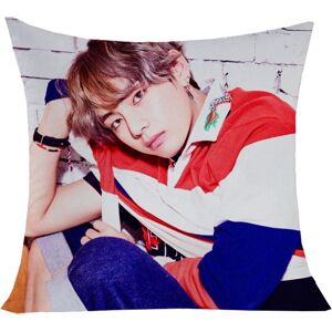 Bts Merchandise Housse De Coussin Décorative En Flanelle Confortable À Glissière, Taie D'oreiller Carrée Imprimée De Personnage Bts, Pour Femmes Hommes Garçons Filles Lit Cadeaux Bts (Color : A, Size : 40 * 40ccm) - Publicité