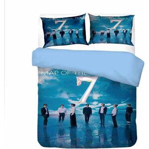 Bts Kpop Impression Numérique 3d Bts Bangtan Boys Ensemble De Housse De Couette, Ensemble De Literie, Microfibre Douce Avec Housse De Couette Et Taies D'oreiller Zippées (Color : E, Size : Single 135x200cm(2pcs)) - Publicité