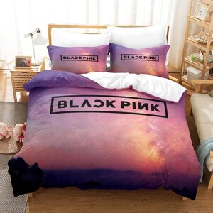 Bts Blackpink Parure De Lit Avec Housse De Couette Et Taie D'oreiller, 2/3 Pièces, Groupe De Filles Pop Coréennes, Fibre De Polyester, Microfibre, Impression Numérique 3d, Housse De Couette (Couleur : B, Taille : Double 200 X 200 Cm (3 Pièces)) - Publicité