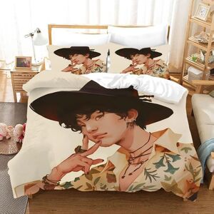 Bts Ensemble De Literie À Motif De Personnage D'anime Bts, Jimin Suga Jungkook V Rap Jhope Coton 2/3 Pièces Pour Housse De Couette Et Taie D'oreiller (Couleur : J, Taille : Super King 220x260cm(3pcs)) - Publicité