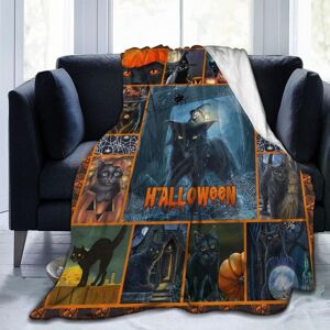 Couvertures De Lit Halloween Chat Noir Chaton Chauve-Souris Lune Couverture Douce Pour Femmes Hommes Enfants Couverture Polaire Légère Pour Canapé 50 'x 40 - Publicité