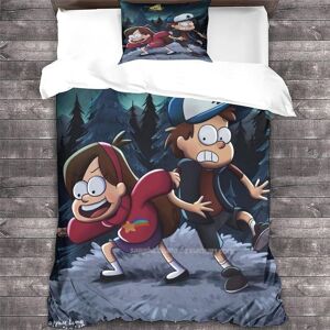 Gravity Falls Parure De Lit Pi¿¿Ces Animation Disney Housse De Couette Et Taie D'oreiller En Microfibre De Coton Confortable Et Douce Simple 200 * 200 Cm - Publicité