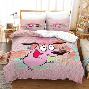 Courage The Cowardly Dog Parure De Lit Pi¿¿Ces Cartoon Dog - Housse De Couette Et Taie D'oreiller En Microfibre De Coton Confortable Et Douce Double£¿Xcm£© 140 X 200 Cm - Publicité