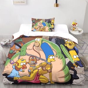 The_Simpsons Parure De Lit Pi¿¿Ces Animation Personnages D'animation Housse De Couette Et Taie D'oreiller En Microfibre De Coton Confortable Et Douce Simple£¿Xcm£© 220 X 240 Cm - Publicité