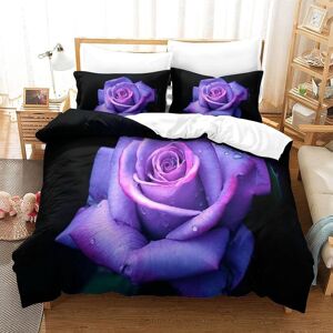 Violet Rose Parure De Lit D Housse De Couette Avec Taie D'oreiller Housse De Couette En Microfibre Douce Avec Fermeture ¿¿Clair Pour Homme Fe140*200 Cm - Publicité