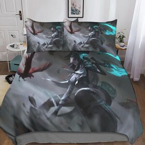 League Of Legends Sets De Housses De Couettes D,Imprim¿¿ Microfibre Parure De Lit Pi¿¿Ces Avec Fermeture ¿¿Clair Housse De Couette Et Taies D'oreiller King£¿Xcm£© 1 140 X 200 Cm - Publicité