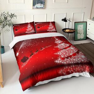 Santa Claus Sets De Housses De Couettes D,Imprim¿¿ Microfibre Parure De Lit Pi¿¿Ces Avec Fermeture ¿¿Clair Housse De Couette Et Taies D'oreiller Double£¿Xcm£© 140 X 140 X 200 Cm - Publicité