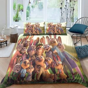 Zootopia Parure De Lit En Avec Housse De Couette, Impression D Comedy Movie Housse De Couette Et Taie D'oreiller , Housse De Couette Pour Homme Femme Enfants Do - Publicité