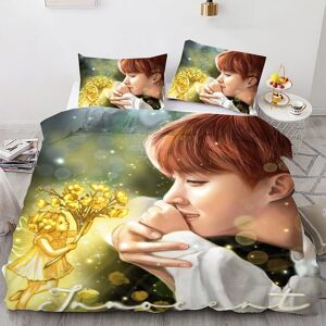 Bts Ensemble De Draps De Lit De Luxe £¬ K-Pop Jimin Suga Jungkook V Housse De Couette Et Oreiller For Lit Double £¬ For Music Boys Girls Anime Housse D - Publicité