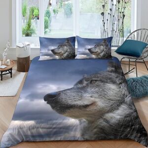 Wolf Sets De Housses De Couettes D,Imprim¿¿ Microfibre Parure De Lit Pi¿¿Ces Avec Fermeture ¿¿Clair Housse De Couette Et Taies D'oreiller Double£¿ - Publicité