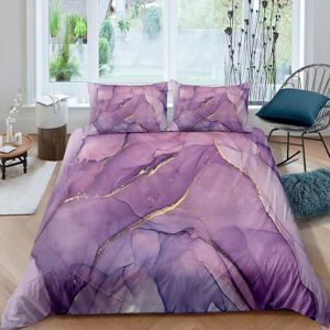 Housse De Couette X Marbre Violet Parure De Lit En Microfibre Avec Fermeture ¿¿Clair, Housse Couette + Taie D'oreiller X Cm - Publicité