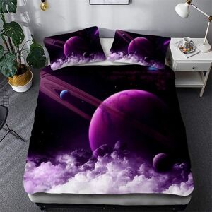 Galaxie Plan¿¿Te Ext¿¿Rieur Espace Univers Vortex Myst¿¿Rieux Noir Trou Planet Track Constellation Bleu Violet Parure De Lit Personnes Housse De Couette - Publicité