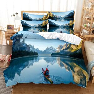 Housse De Couette X Kayak Avec Vue Sur Le Lac, Parure De Lit Pi¿¿Ces Avec Hypoallerg¿¿Nique Housse De Couette Et Taies D'oreiller X Cm Pour A - Publicité