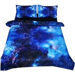 Xcm Personnes Bleu Noir Housse De Couette Avec Taie D'oreiller, Myst¿¿Re Galaxie Femme Homme Bambin Parures De Lit (Bleu Galaxie, _X__C - Publicité