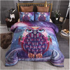 Housse De Couette Personnes D Violet Noir Literie Galaxy Taie D'oreiller En Polyester Animal Chouette Chien Draps Gar?Ons Et Filles Parures De Lit (Hibou,_X__Cm) - Publicité