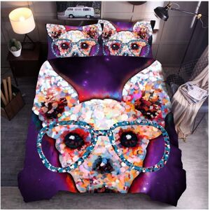 Housse De Couette Personne D Violet Noir Literie Galaxy Taie D'oreiller En Polyester Animal Chouette Chien Draps Gar?Ons Et Filles Parures De Lit (Chien,_X__Cm) - Publicité