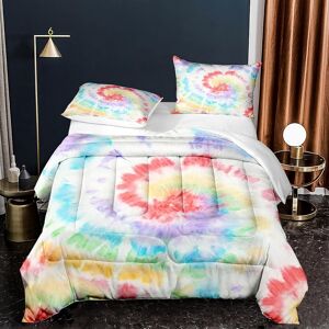 Ensemble De Couette Artistique Teint Par Cravate Multicolore ¿¿ La Mode, Ensemble De Literie Aquarelle Pour Filles Et Femmes, Ensemble De Couette Pour Chambre ¿¿ Coucher Avec Taies - Publicité