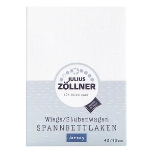 JULIUS ZÖLLNER Drap housse berceau Jersey blanc 90x40 cm