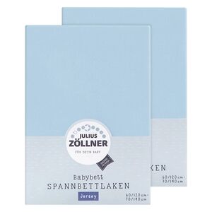 JULIUS ZÖLLNER Drap housse enfant Jersey bleu clair 60x120/70x140 cm 2 pcs