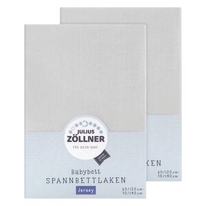 Zöllner JULIUS ZÖLLNER Drap housse enfant Jersey gris 60x120/70x140 cm 2 pcs 60/70x120/140 cm