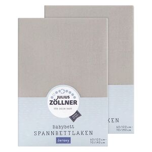 Zöllner JULIUS ZÖLLNER Drap housse enfant Jersey taupe 70x140 cm lot de 2 60/70x120/140 cm