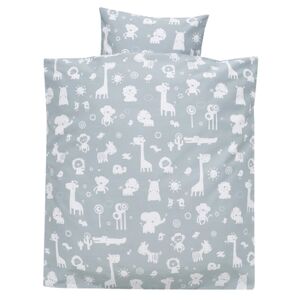 Alvi® Parure de lit enfant zoo bleu poudre, 80x80 cm