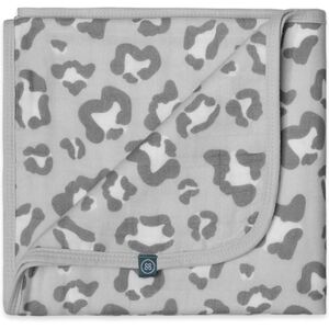 emma & noah Plaid enfant leopard gris 95x75cm