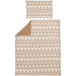 Meyco Parure de lit enfant Ikat sable/uni toffee 100x135 cm