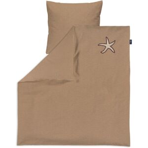 Alvi® Parure de lit enfant Starfish taupe/blanc 80x80 cm