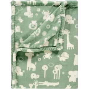 Alvi® Plaid enfant microfibre anti-UV Granite Animals vert granit 75x100 cm