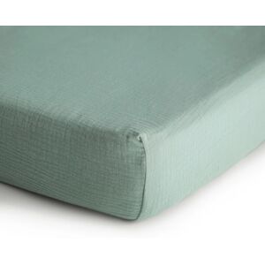 mushie Drap housse de lit enfant mousseline vert romain 60x120 cm