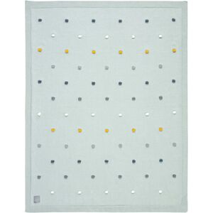 Plaid enfant mailles pois menthe clair 80x100 cm