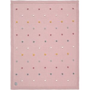 Plaid enfant mailles pois rose foncé 80x100 cm