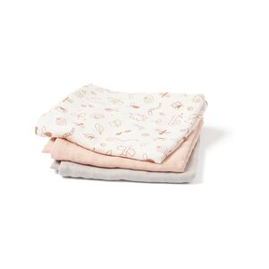 Kids Concept® Plaid bebe mousseline rose lot de 3