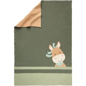 ® Plaid enfant mailles poney Wiwi Wia vert,beige