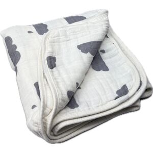 Hütte & Co HÜTTE Plaid bebe 3 couches gaze nuages offwhite