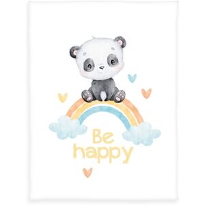 babybest® Plaid bebe duvet microfibre arc-en-ciel panda 75x100 cm