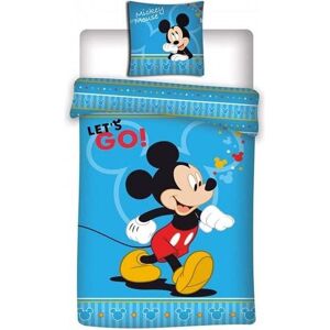 France Discount Disney Mickey - Housse de Couette - 1-personne - 140x200 cm + 1 taie d'oreiller 63x63 cm - Bleu - Publicité