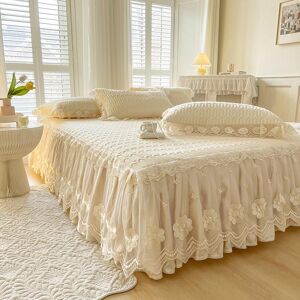 Household-TOP Couvre-lit d'été Chic en Latex, jupe de lit en dentelle, couverture de lit Double, tapis de couchage rafraîchissant, lavable, doux avec 2 taies d'oreiller - Publicité