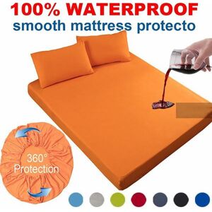 Draps de lit imperméables en Polyester 100%, protection de lit, couverture de matelas avec bande élastique, surmatelas (Pas de taie d oreiller) - Publicité