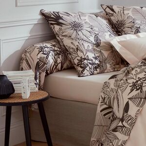 Linnea Taie de traversin percale de coton ALBA noir beige - Publicité