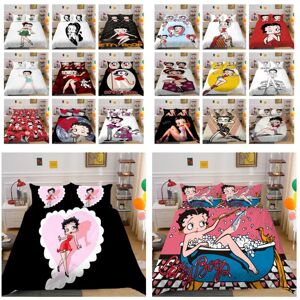 3D bedding set 14 Textiles de maison Double taille 3D Betty Boop impression femme beau couvre-lit ensemble de housse de couette en Polyester - Publicité