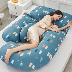 Five-star praise Oreiller et taie d'oreiller de maternité en forme de U, coussin de grossesse en pur coton, confortable pour dormir, coussin latéral pour femmes enceintes - Publicité