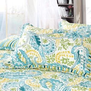 TOMTOP 3pcs Bedding Set 230 * 230 CM imprimés fleuris plante modèle Polyester Fibre Patchwork Quilt couette oreiller cas literie maison, linge de corde - Publicité