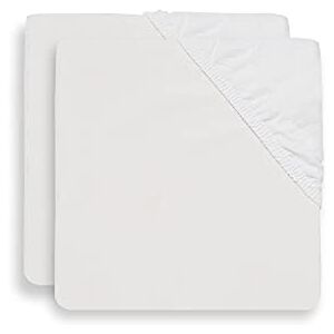 Jollein Drap-Housse 2-Pièces en Coton, 80 cm Longueur x 40 cm Largeur, Blanc - Publicité