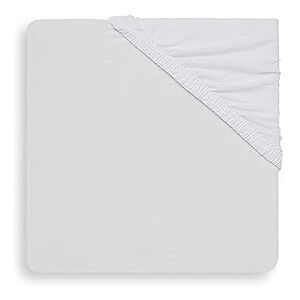 Jollein Drap-Housse en Jersey, 120 cm Longueur x 60 cm Largeur, Blanc - Publicité