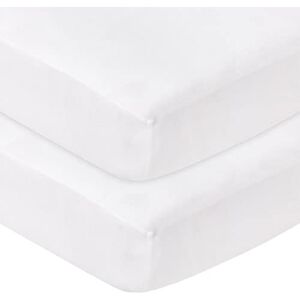 Sasma Home Lot de 2 draps-housses 100 % coton jersey doux pour lit de voyage 100 cm x 70 cm + 10 cm Blanc - Publicité