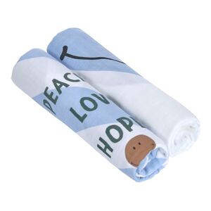 Lässig Bébé Couverture de puériculture Drap de puériculture Lot de 2 en coton 120 x 120 cm/Heavenly soft Swaddle XL Happy Rascals Smile - Publicité